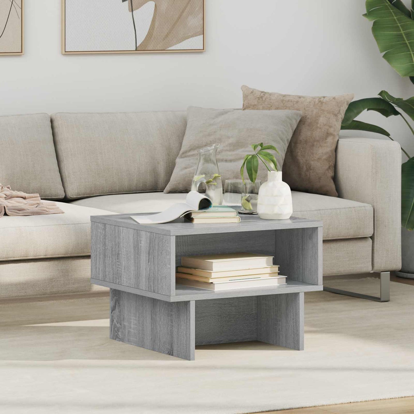 Coffee Table Grey Sonoma 48 x 46 x 35 cm Engineered Wood