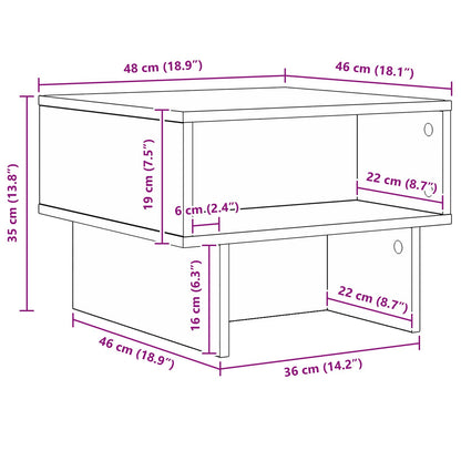 Coffee Table Grey Sonoma 48 x 46 x 35 cm Engineered Wood