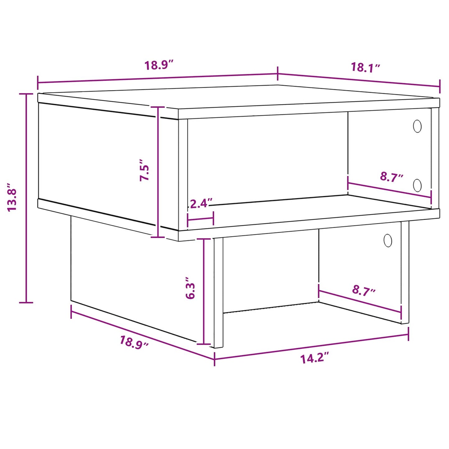 Coffee Table Artisan Oak 48 x 46 x 35 cm Engineered Wood