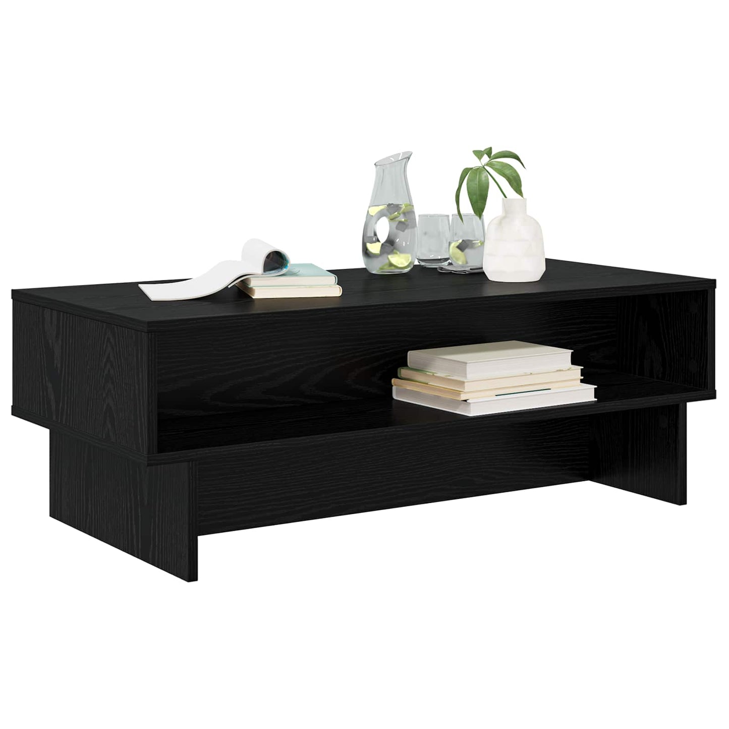 Coffee Table Black Oak 100 x 46 x 35 cm Engineered Wood