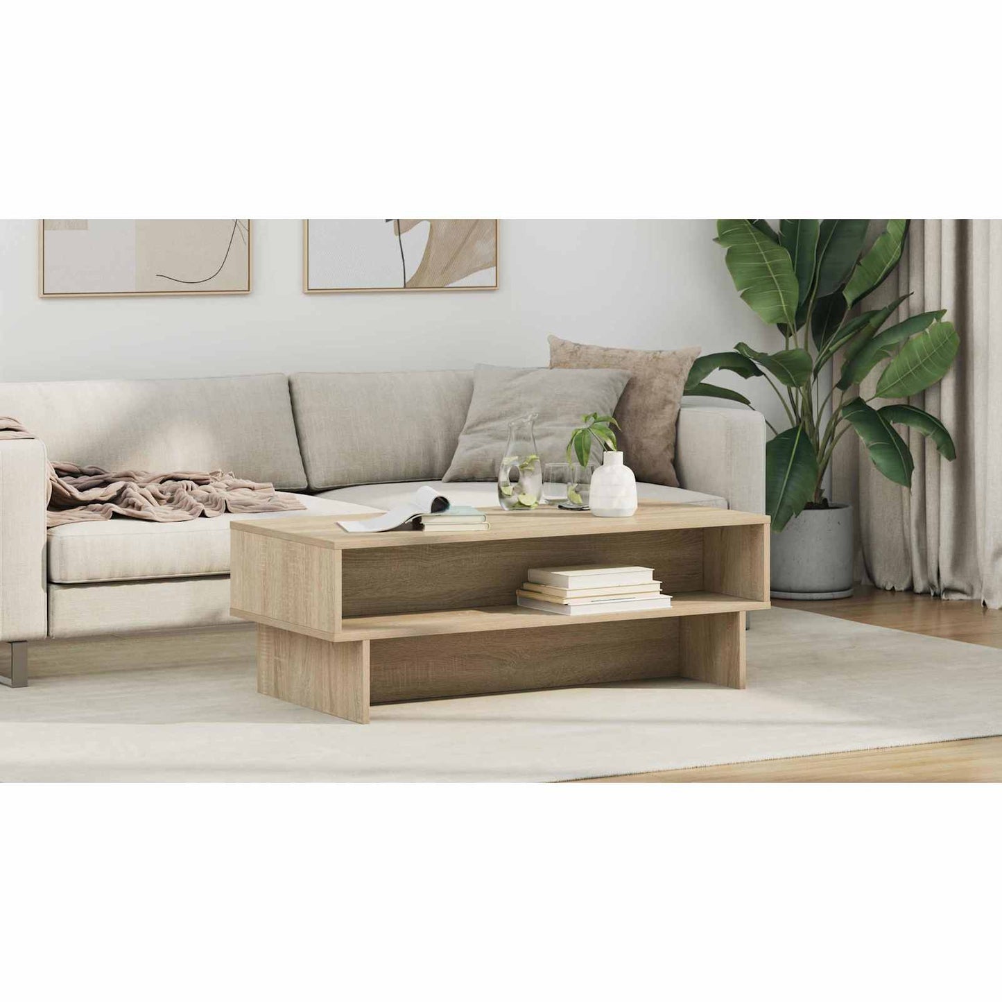 Coffee Table Sonoma Oak 100 x 46 x 35 cm Engineered Wood