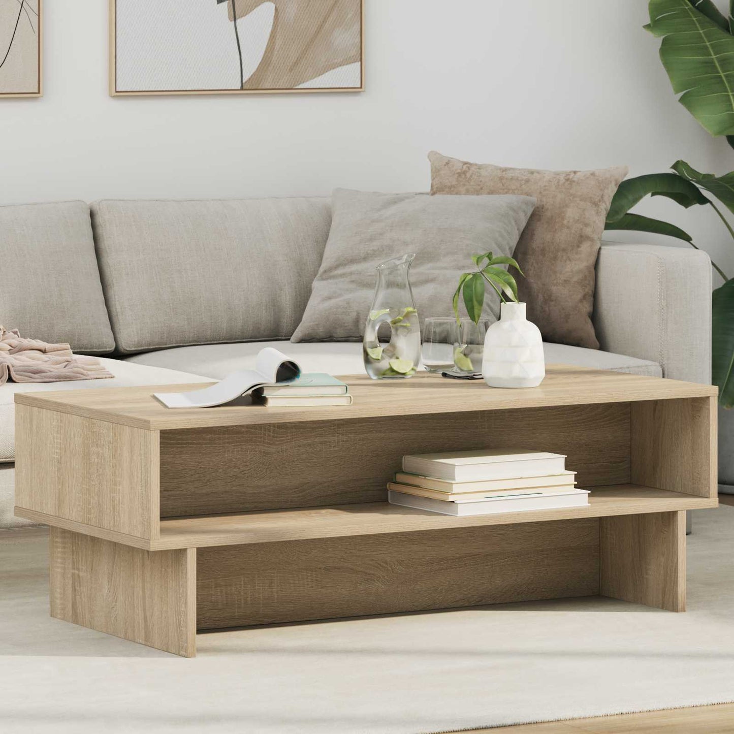 Coffee Table Sonoma Oak 100 x 46 x 35 cm Engineered Wood