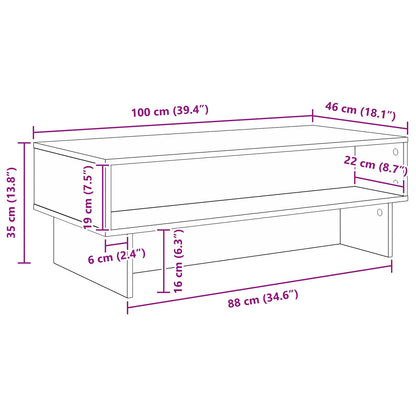 Coffee Table Sonoma Oak 100 x 46 x 35 cm Engineered Wood