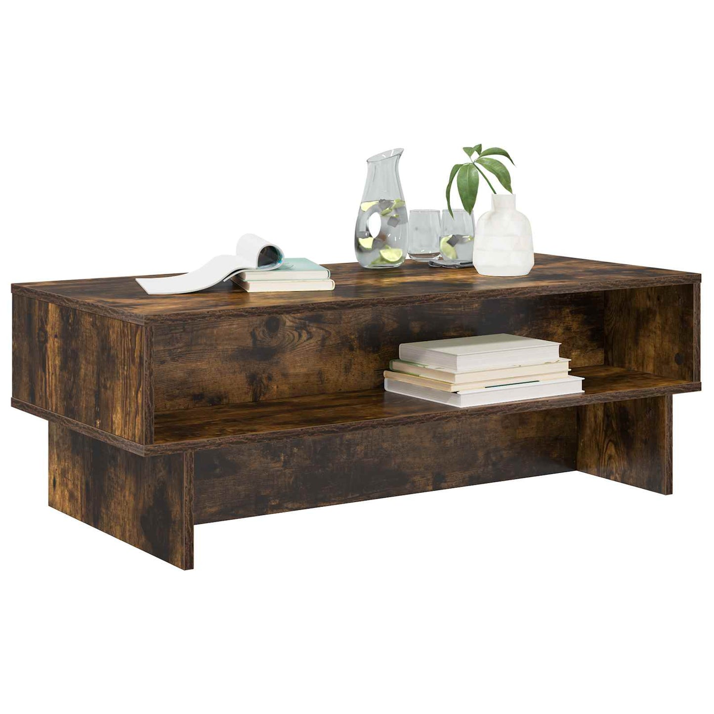 Coffee Table Smoked Oak 100 x 46 x 35 cm Engineered Wood