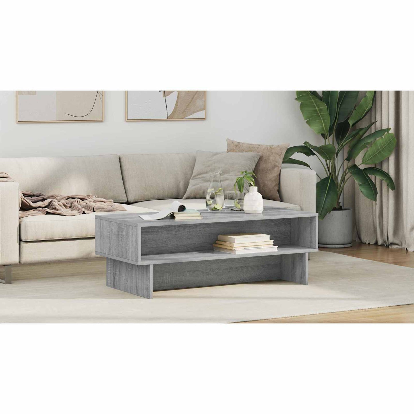 Coffee Table Grey Sonoma 100 x 46 x 35 cm Engineered Wood