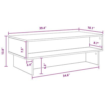 Coffee Table Old Wood 100 x 46 x 35 cm Engineered Wood