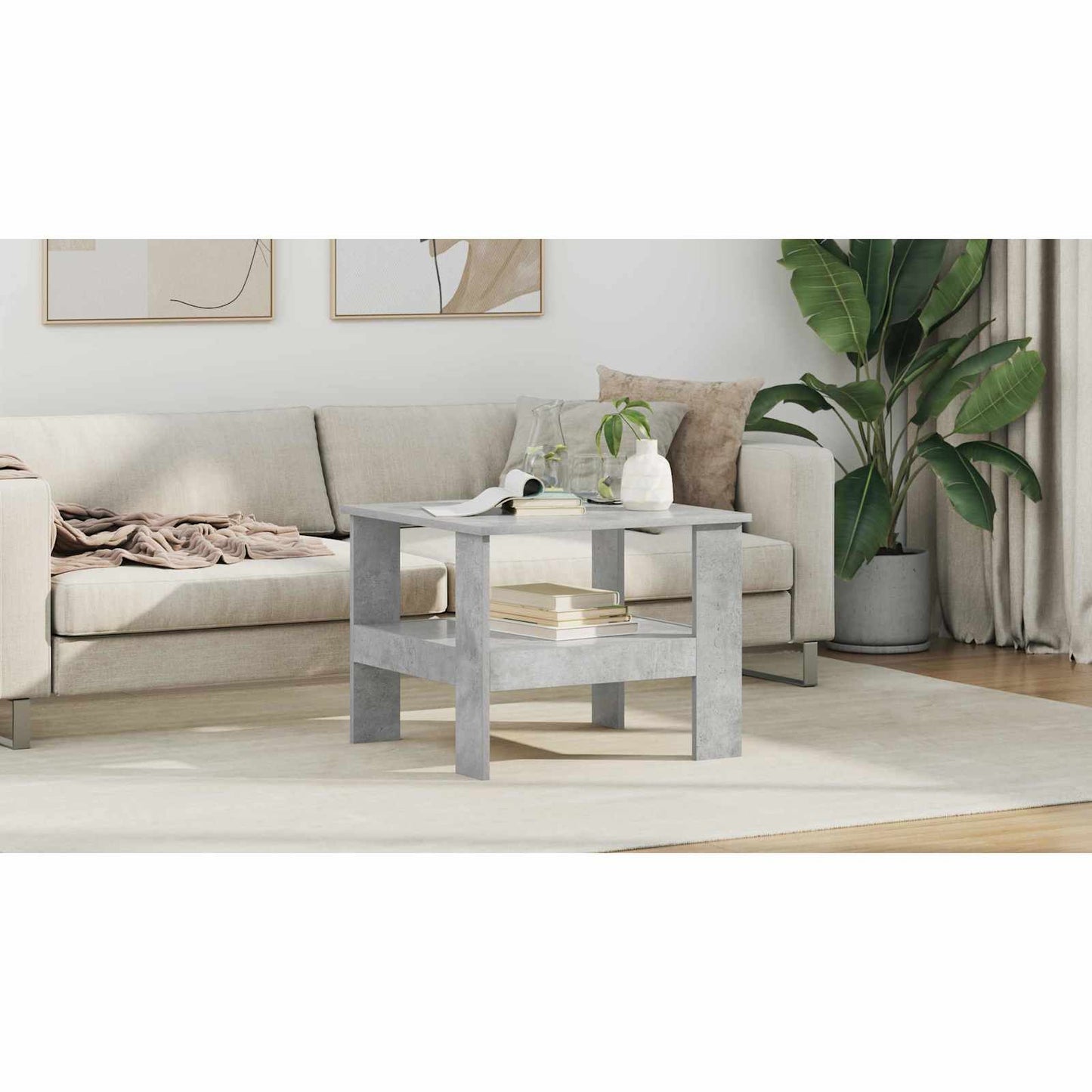 Coffee Table Concrete Grey 57 x 55 x 45 cm Engineered Wood