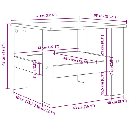 Coffee Table Concrete Grey 57 x 55 x 45 cm Engineered Wood