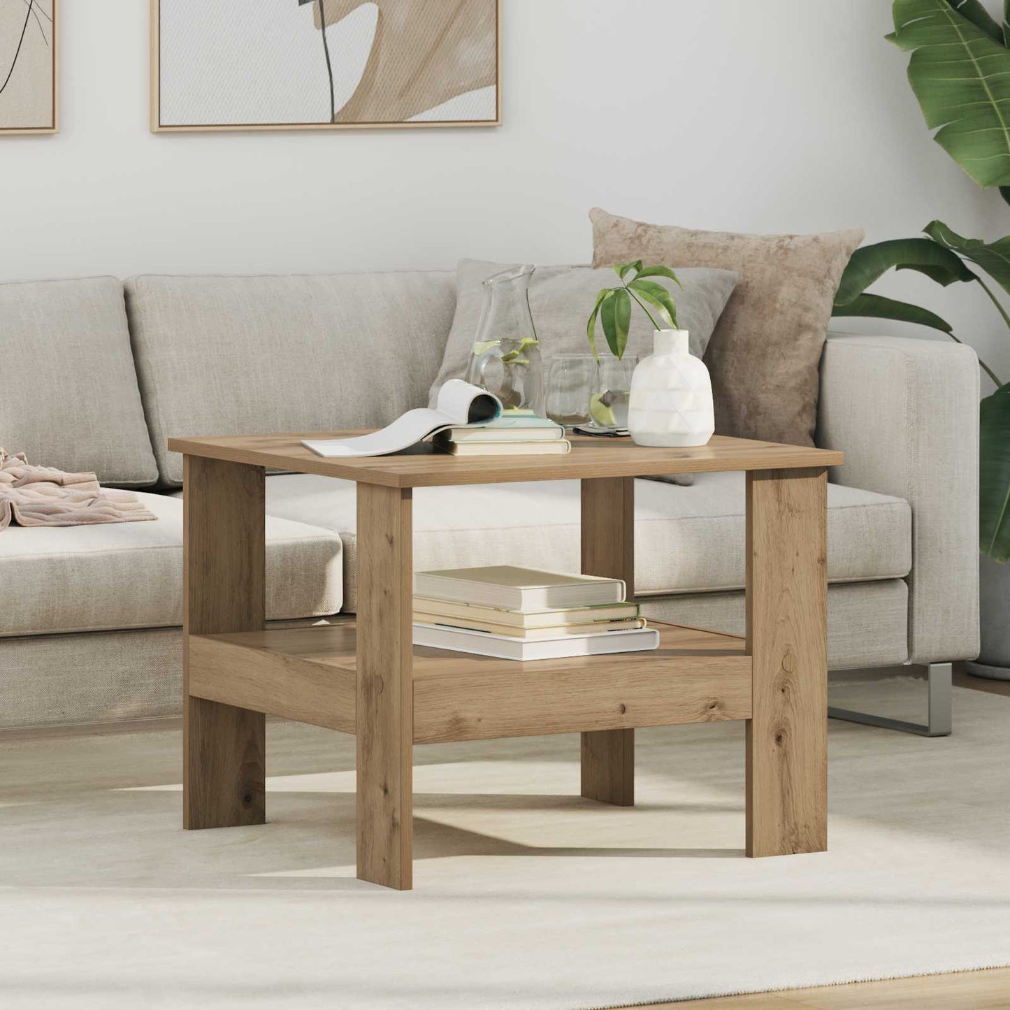 Coffee Table Artisan Oak 57 x 55 x 45 cm Engineered Wood