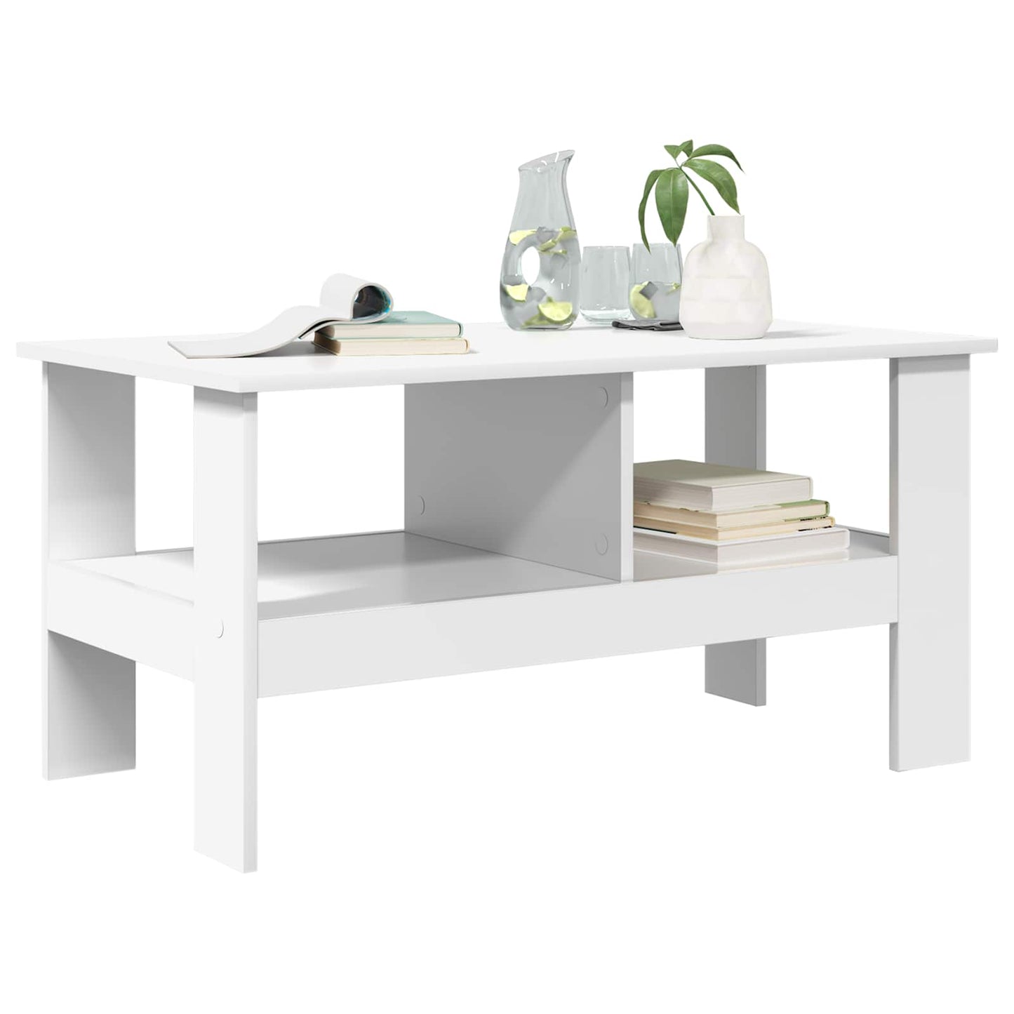 Coffee Table White 90 x 50 x 45 cm Engineered Wood