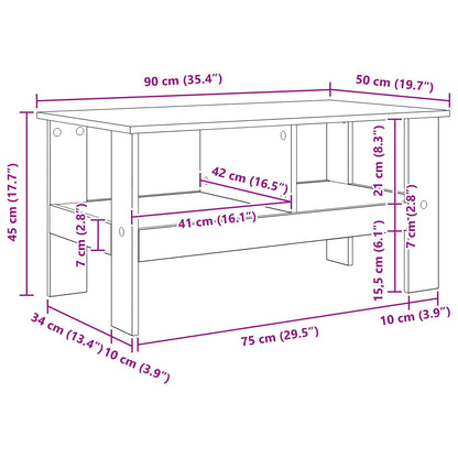 Coffee Table Black Oak 90 x 50 x 45 cm Engineered Wood