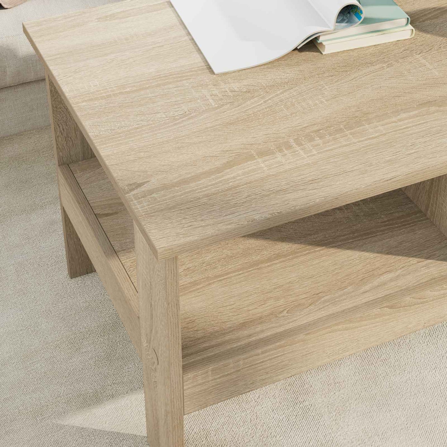 Coffee Table Sonoma Oak 90 x 50 x 45 cm Engineered Wood