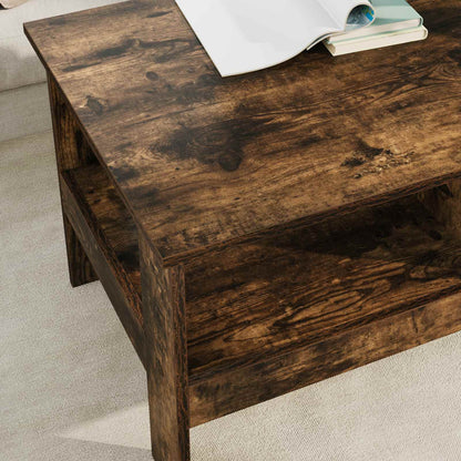 Coffee Table Smoked Oak 90 x 50 x 45 cm Engineered Wood