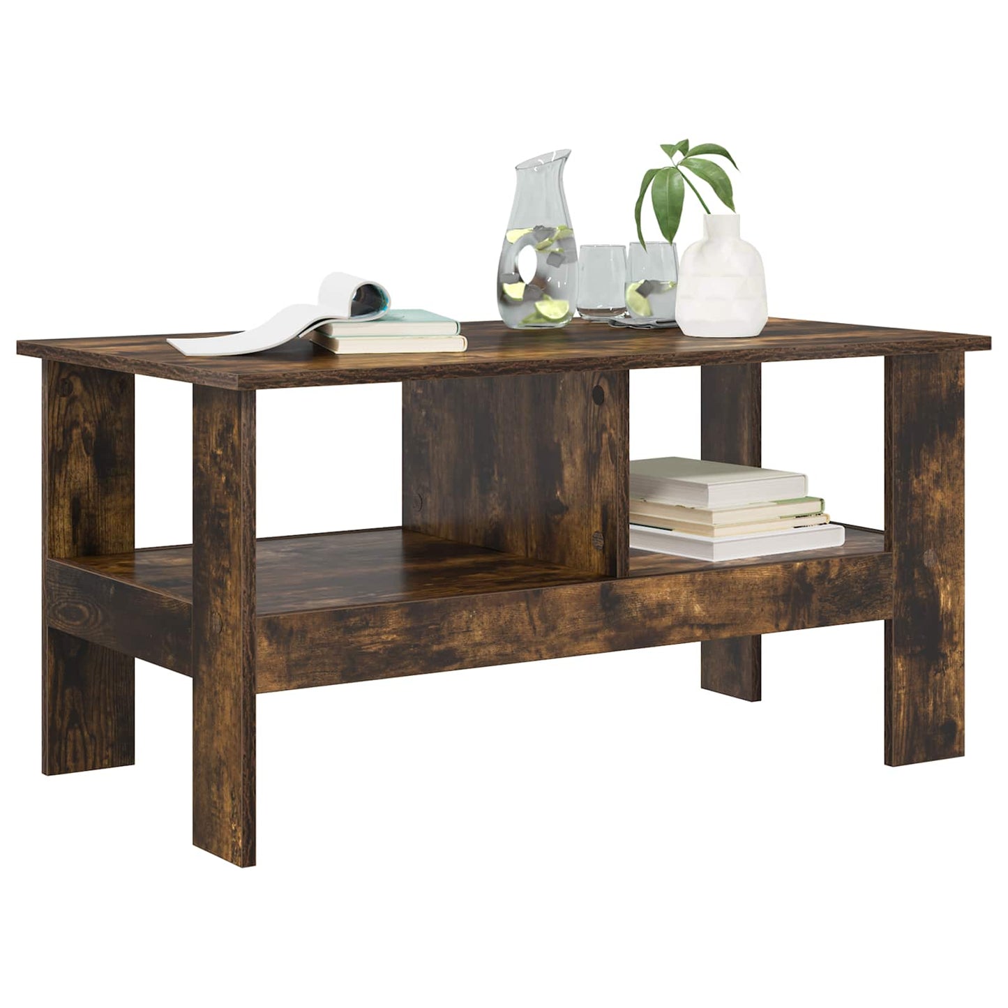 Coffee Table Smoked Oak 90 x 50 x 45 cm Engineered Wood