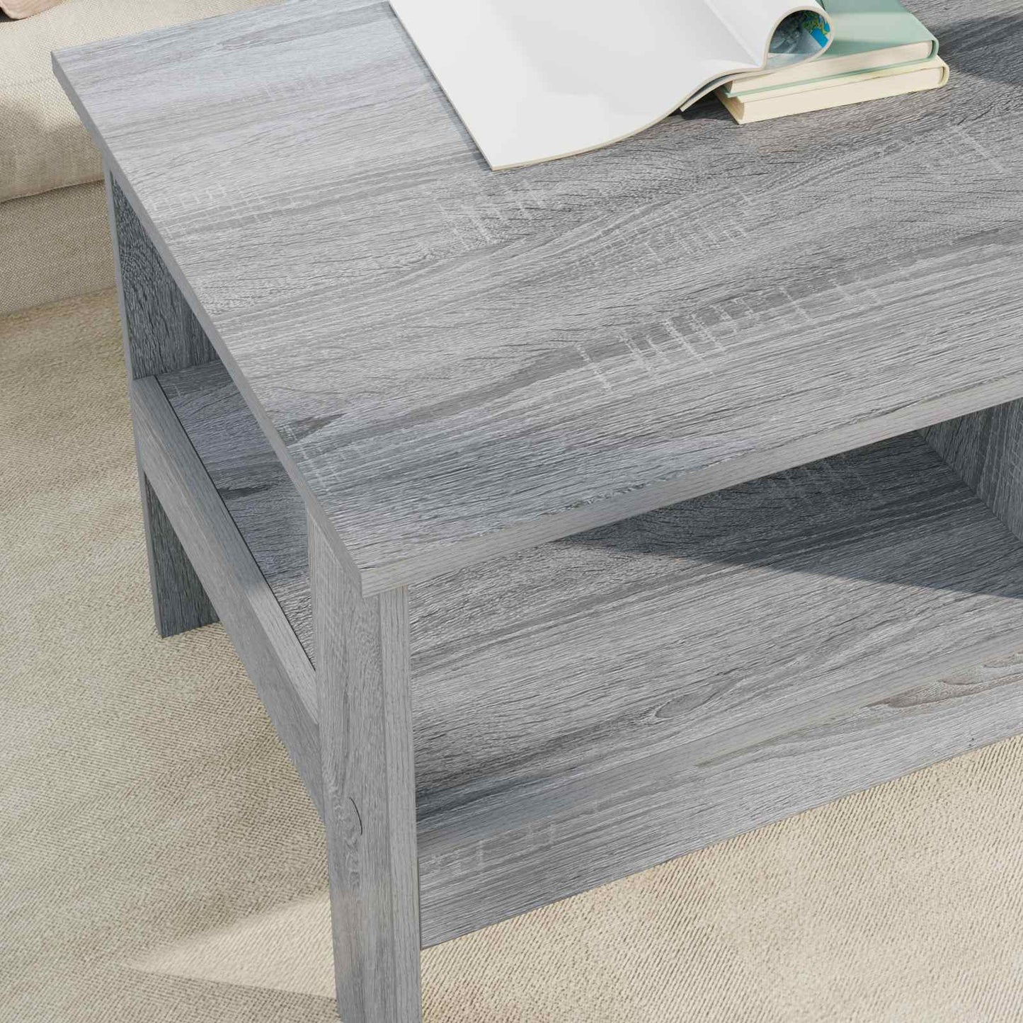Coffee Table Grey Sonoma 90 x 50 x 45 cm Engineered Wood