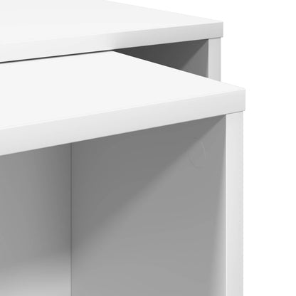 Coffee Table Set 2 pcs White Engineered Wood