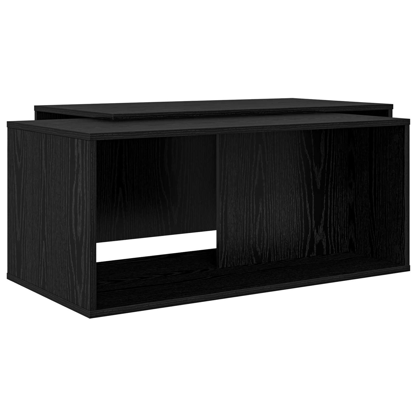 Coffee Table Set 2 pcs Black Oak Engineered Wood
