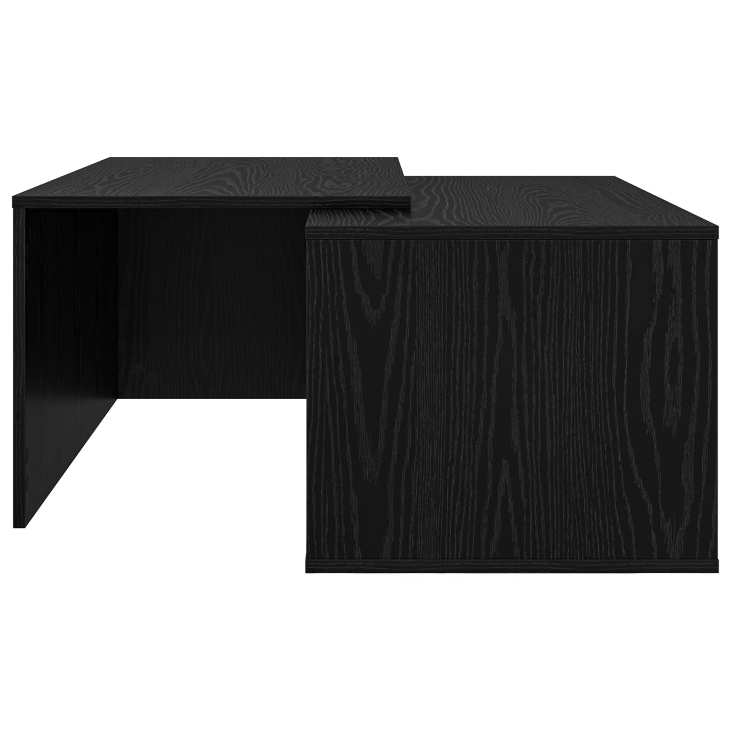 Coffee Table Set 2 pcs Black Oak Engineered Wood
