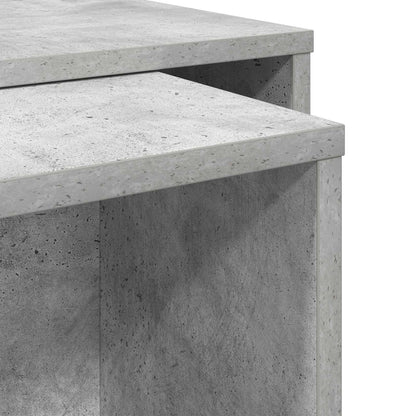 Coffee Table Set 2 pcs Concrete Grey Engineered Wood