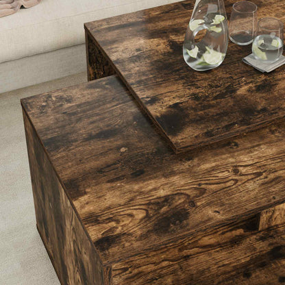 Coffee Table Set 2 pcs Smoked Oak Engineered Wood