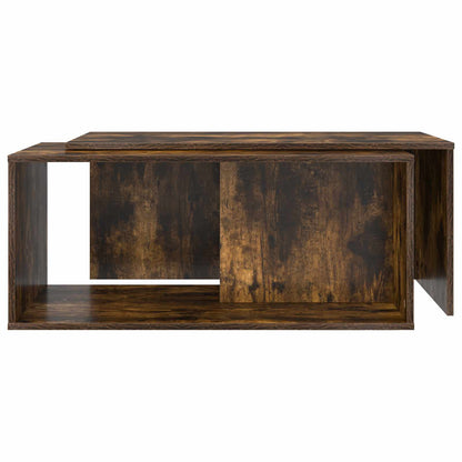 Coffee Table Set 2 pcs Smoked Oak Engineered Wood