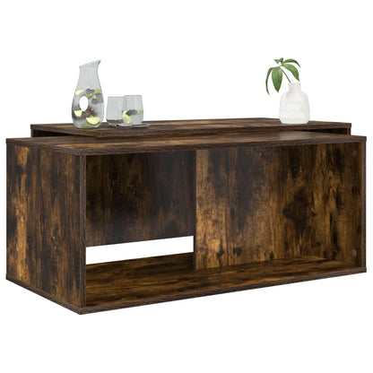 Coffee Table Set 2 pcs Smoked Oak Engineered Wood