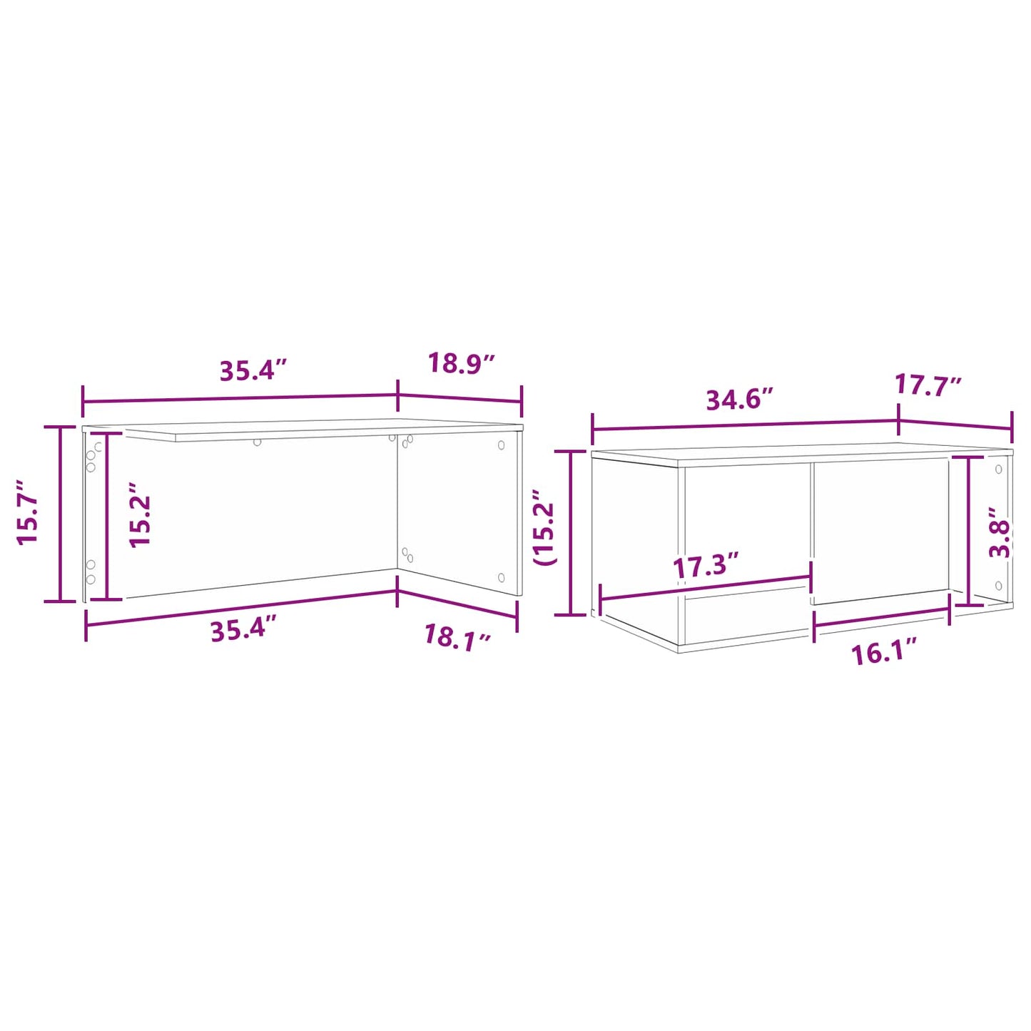 Coffee Table Set 2 pcs Grey Sonoma Engineered Wood