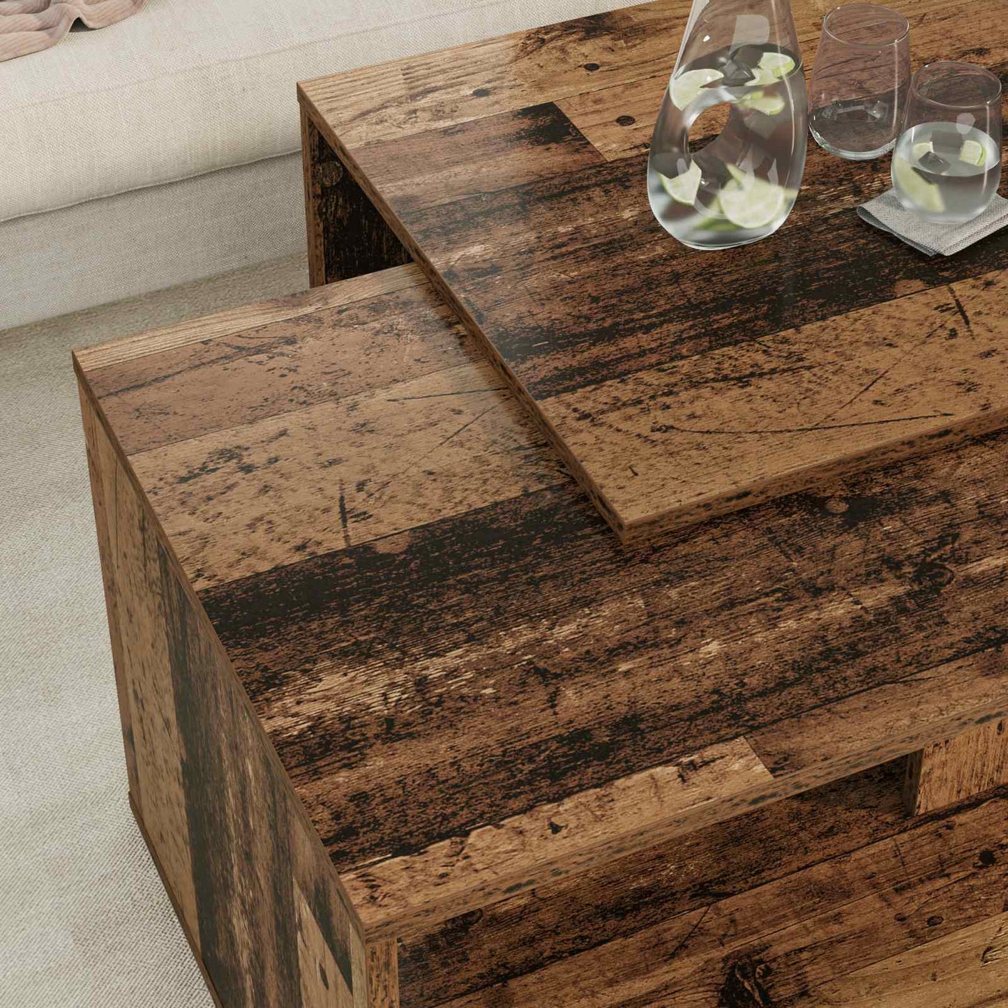 Coffee Table Set 2 pcs Old Wood Engineered Wood