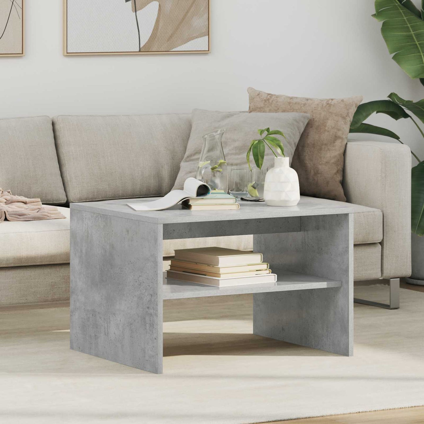 Coffee Table Concrete Grey 60 x 50 x 40 cm Engineered Wood