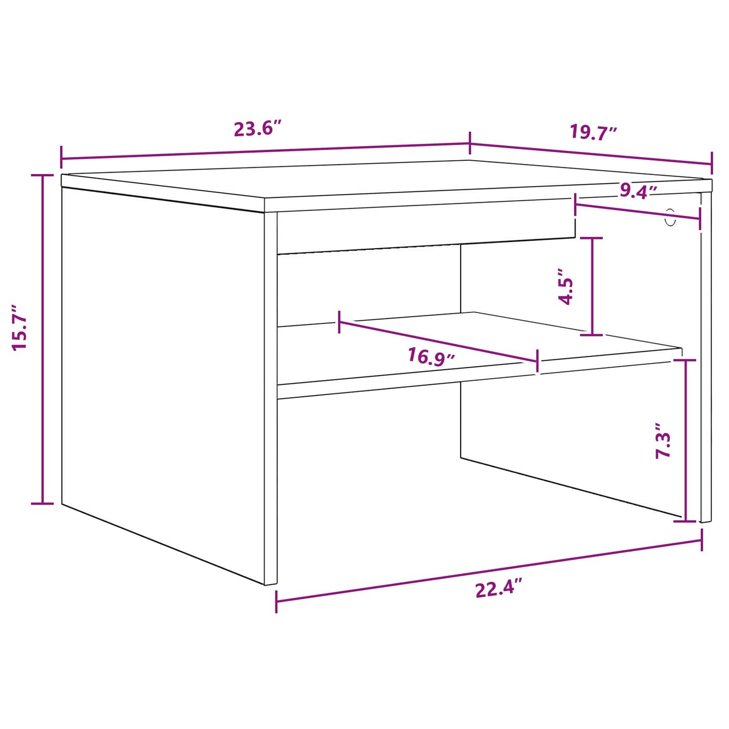 Coffee Table Concrete Grey 60 x 50 x 40 cm Engineered Wood