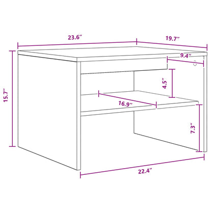 Coffee Table Concrete Grey 60 x 50 x 40 cm Engineered Wood