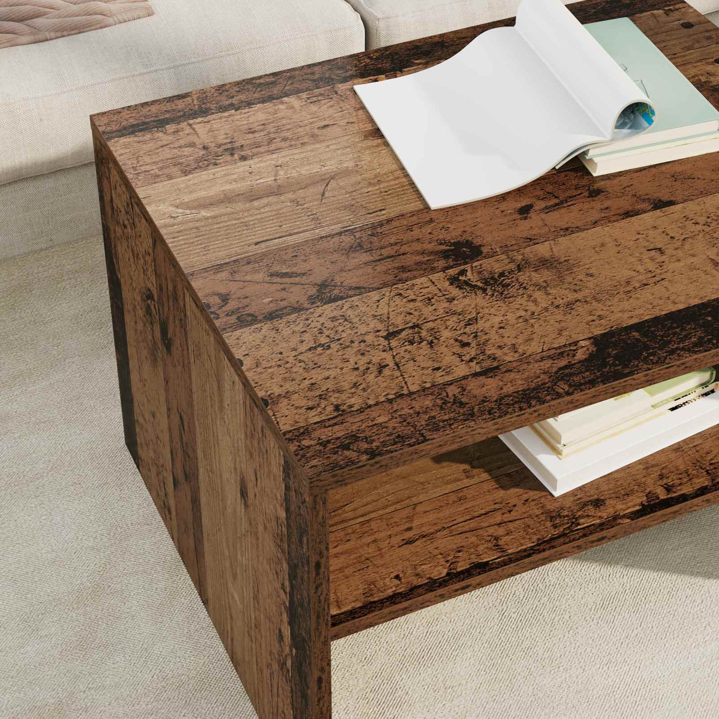 Coffee Table Old Wood 60 x 50 x 40 cm Engineered Wood