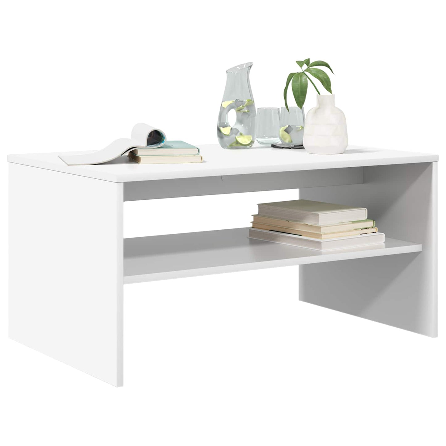 Coffee Table White 80 x 50 x 40 cm Engineered Wood