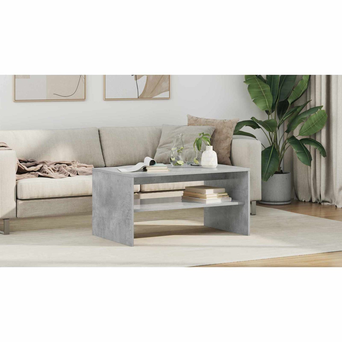 Coffee Table Concrete Grey 80 x 50 x 40 cm Engineered Wood