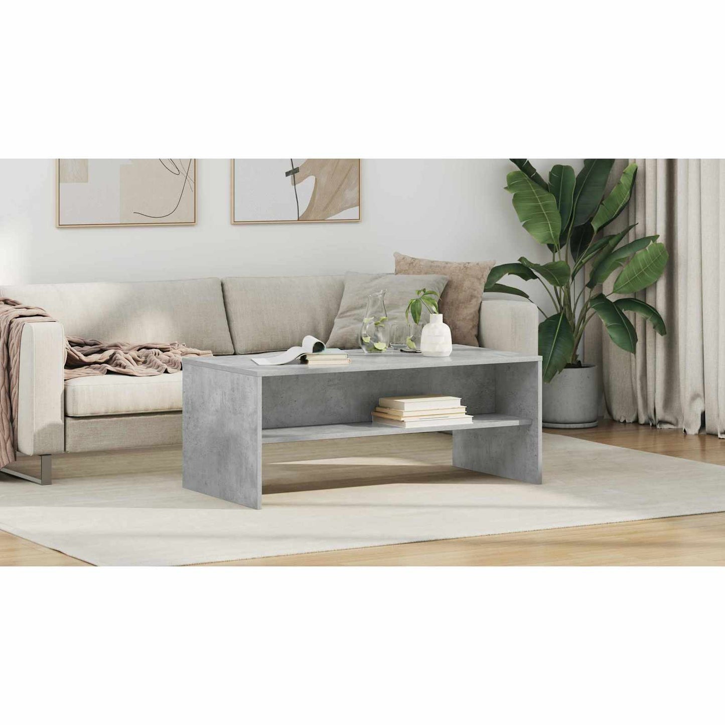 Coffee Table Concrete Grey 100 x 50 x 40 cm Engineered Wood