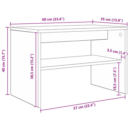 TV Cabinet 60 x 35 x 40 cm Smoked Oak Engineered Wood