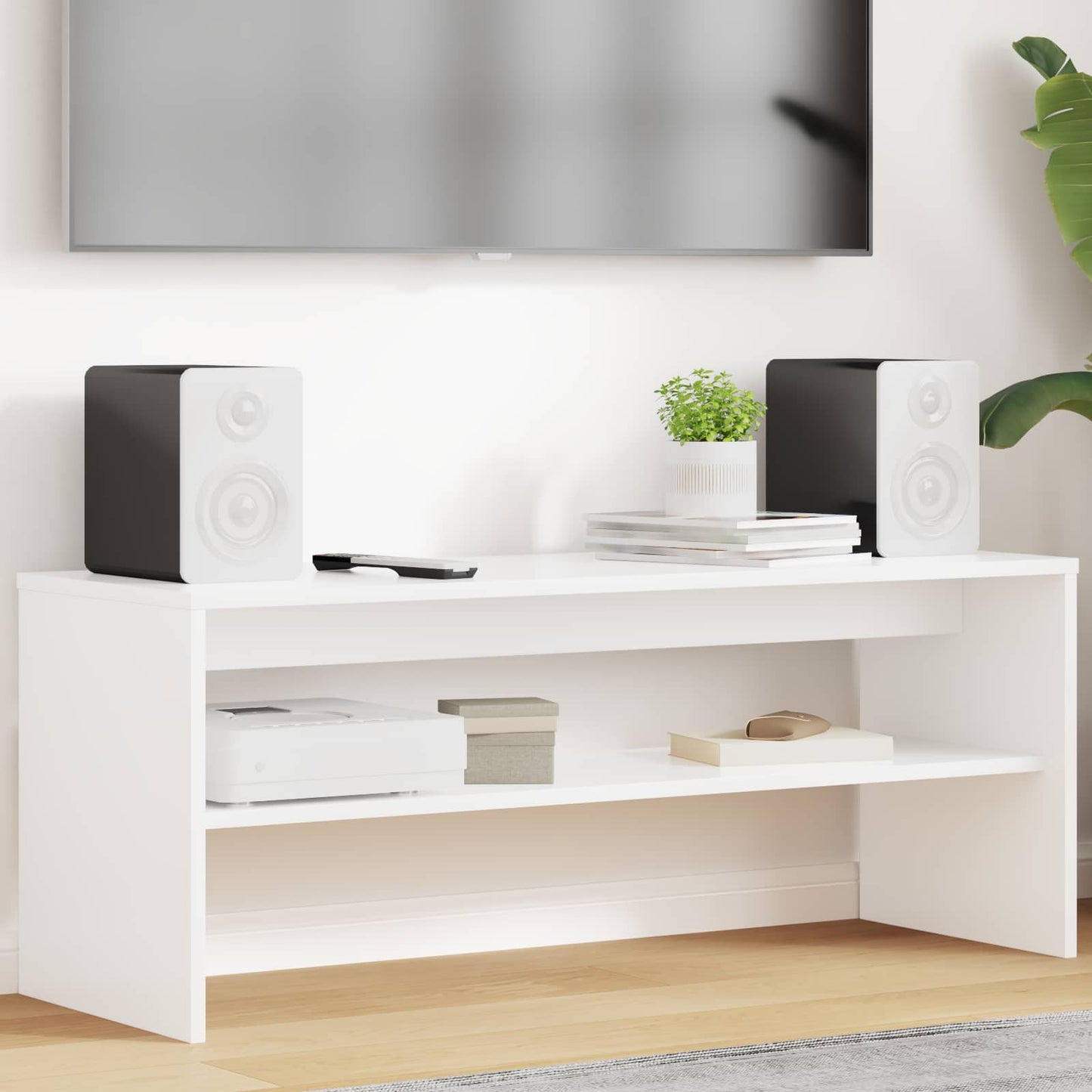 TV Cabinet 100 x 35 x 40 cm White Engineered Wood