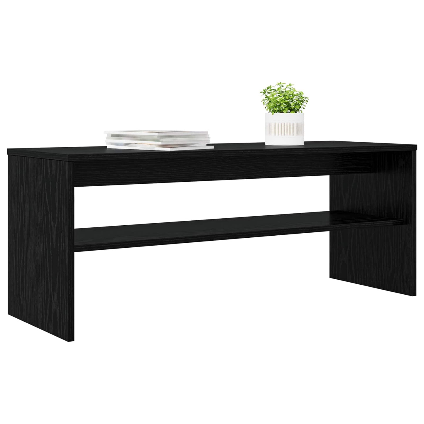 TV Cabinet Black Oak 100 x 35 x 40 cm Engineered Wood