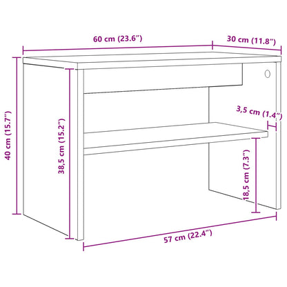 TV Cabinet 60 x 30 x 40 cm Grey Sonoma Engineered Wood