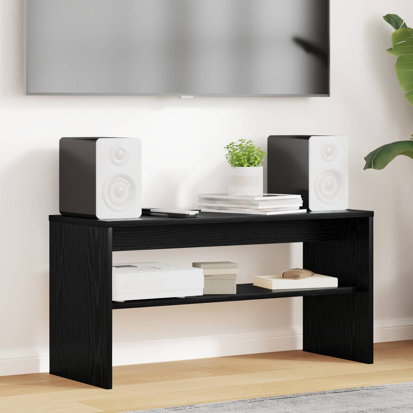 TV Cabinet 80 x 30 x 40 cm Black Oak Engineered Wood