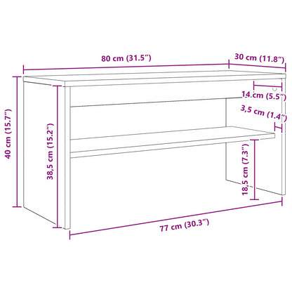 TV Cabinet 80 x 30 x 40 cm Black Oak Engineered Wood