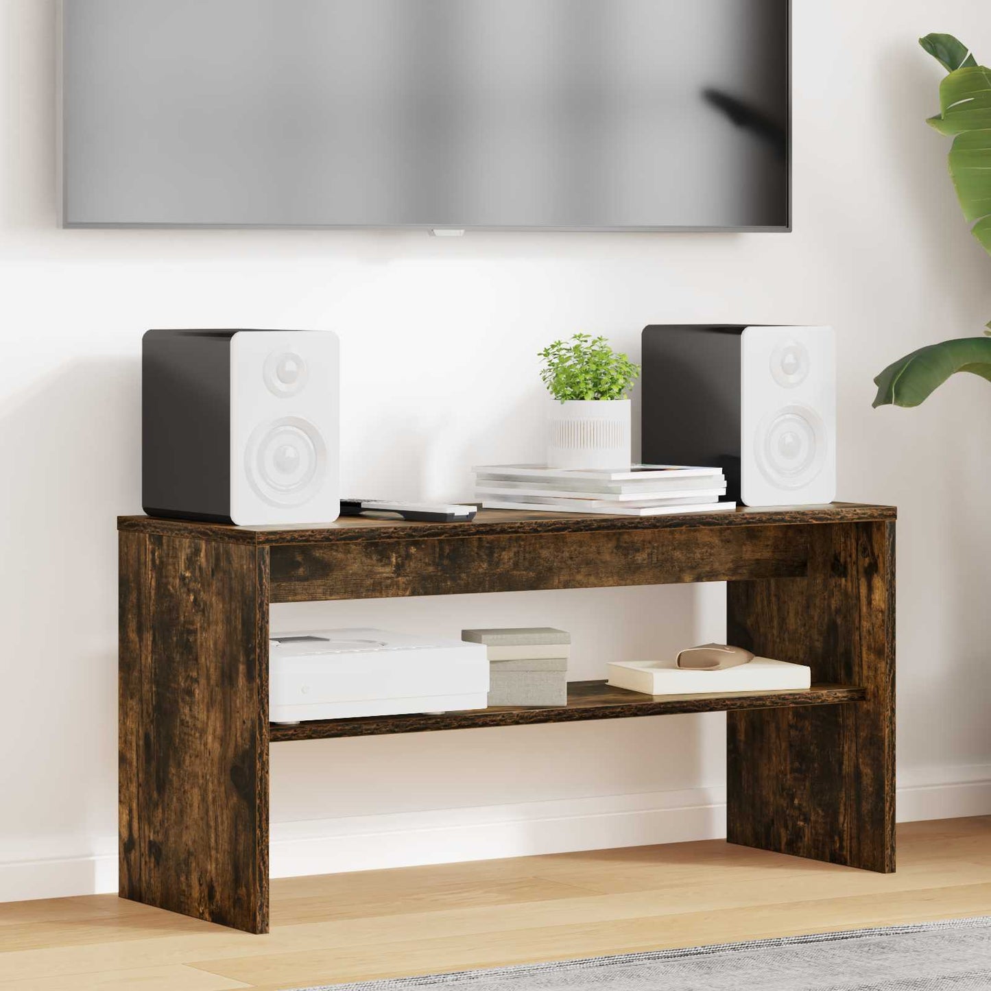 TV Cabinet Smoked Oak 80 x 30 x 40 cm Engineered Wood