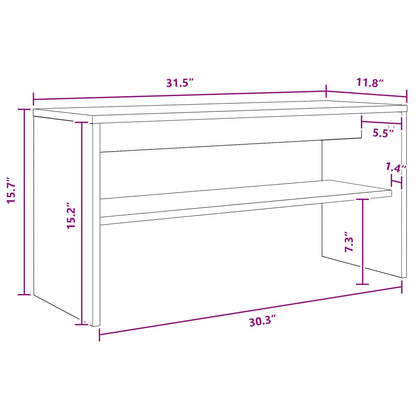 TV Cabinet Old Wood 80 x 30 x 40 cm Engineered Wood