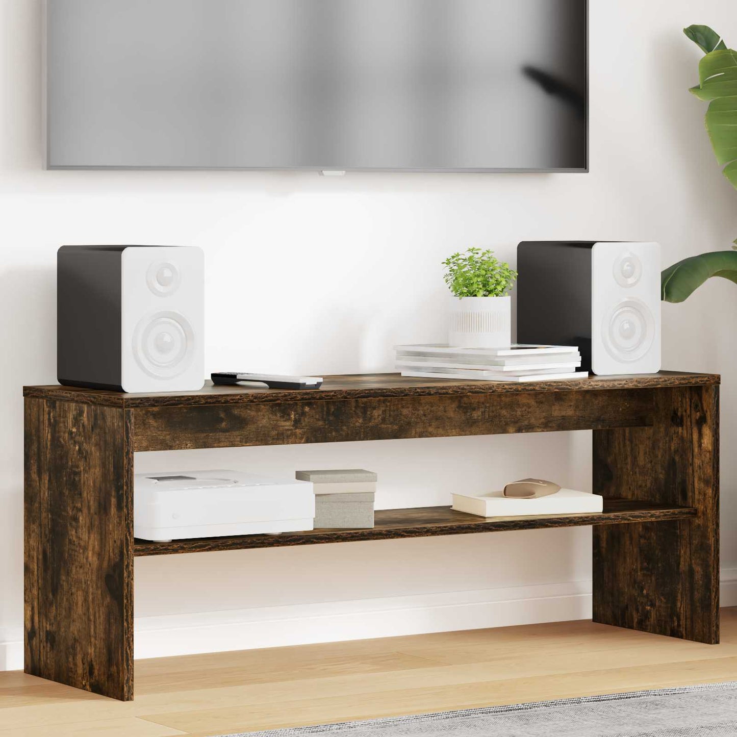 TV Cabinet Smoked Oak 100 x 30 x 40 cm Engineered Wood