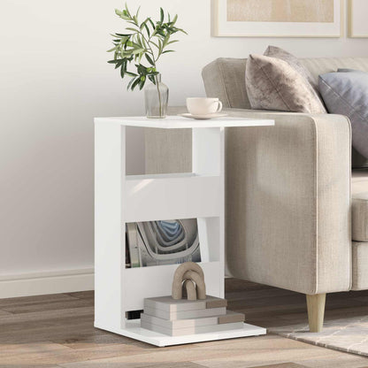 Side Table White 40 x 35 x 60.5 cm Engineered Wood