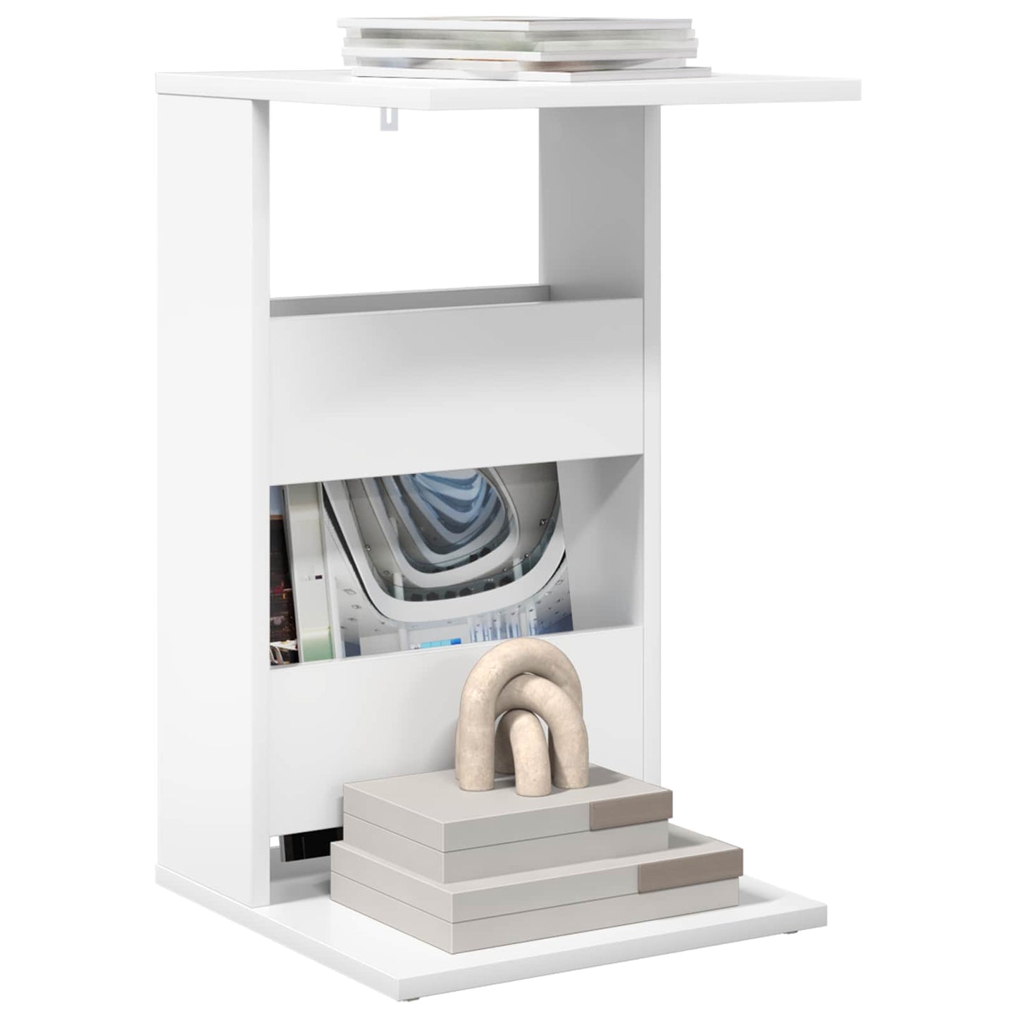 Side Table White 40 x 35 x 60.5 cm Engineered Wood