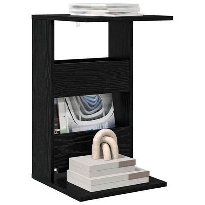 Side Table Black Oak 40 x 35 x 60.5 cm Engineered Wood