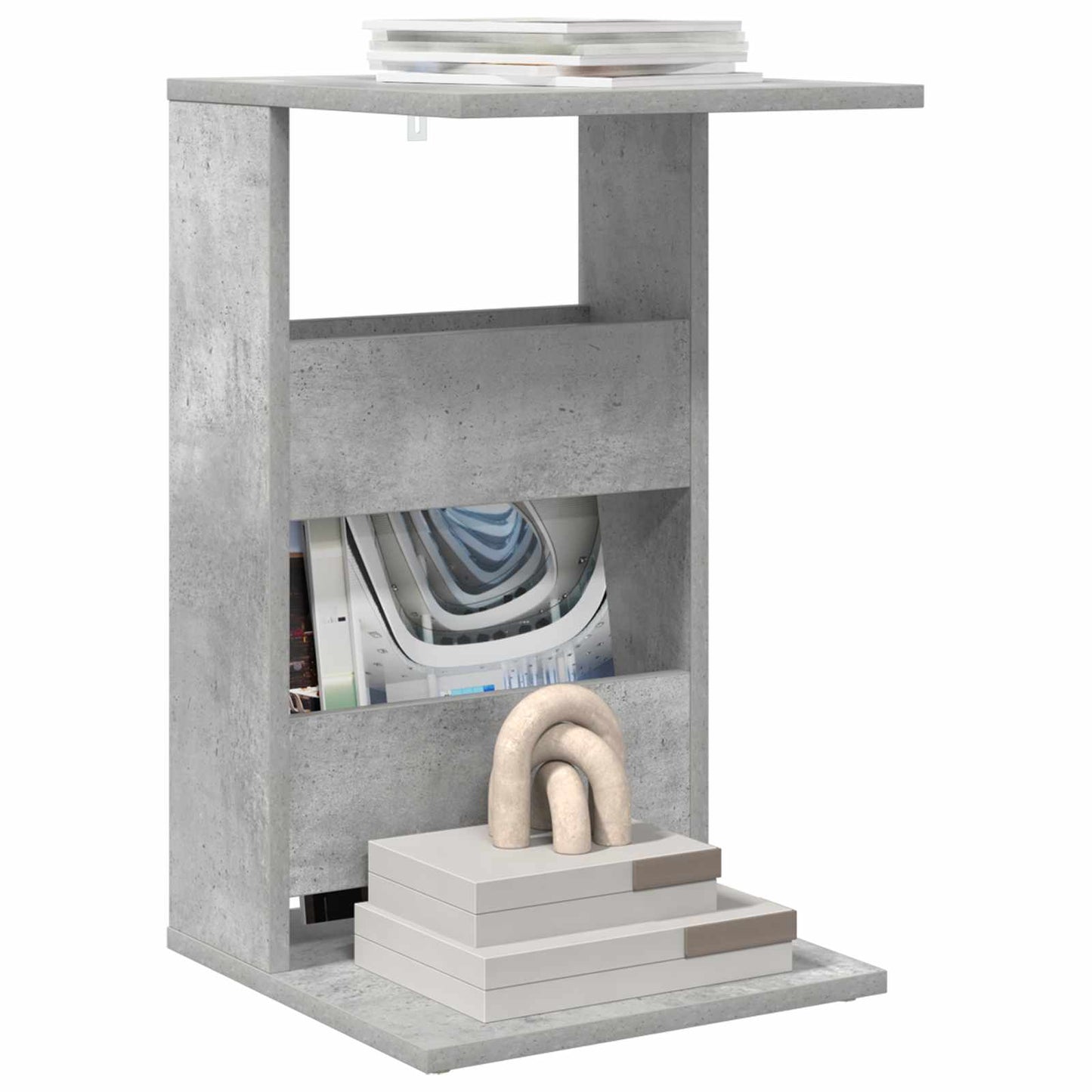 Side Table Concrete Grey 40 x 35 x 60.5 cm Engineered Wood