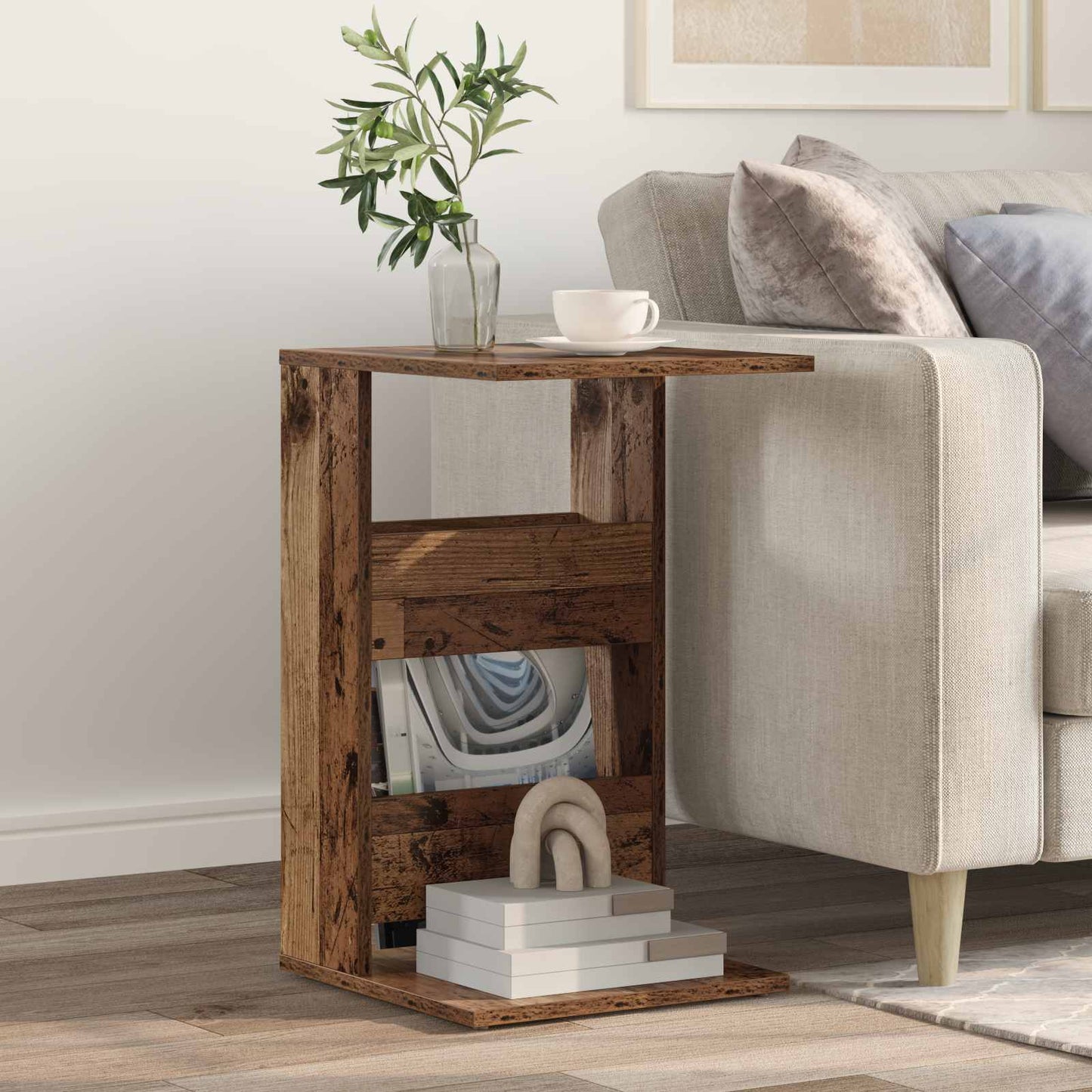 Side Table Old Wood 40 x 35 x 60.5 cm Engineered Wood