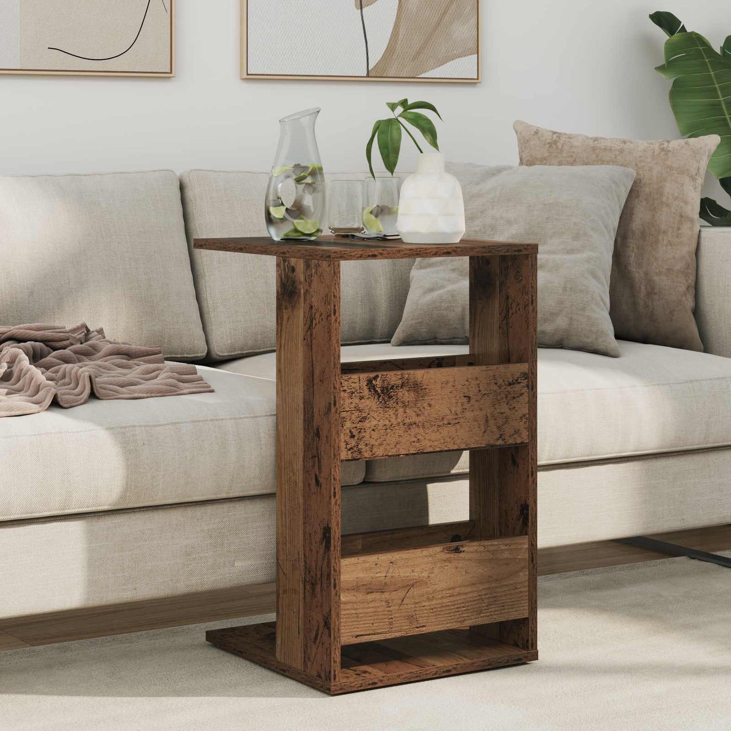 Side Table Old Wood 40 x 35 x 60.5 cm Engineered Wood